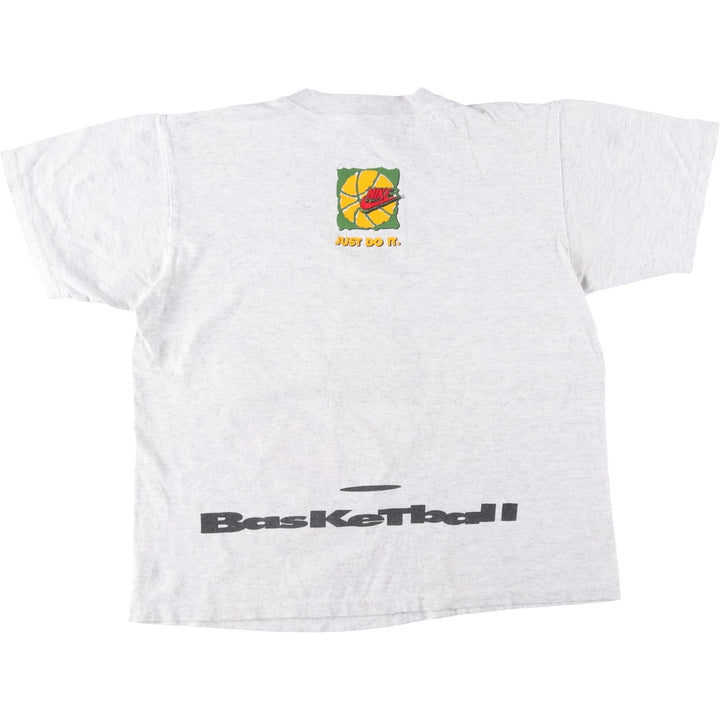 90'S Nike Silver Tag Sport Print T-Shirt, Made in Canada, Men's Size M (approx.), Vintage cotton gray type Vintage Second Hand