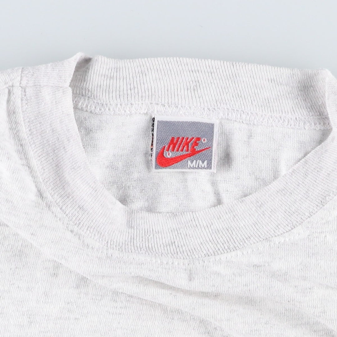 90'S Nike Silver Tag Sport Print T-Shirt, Made in Canada, Men's Size M (approx.), Vintage cotton gray type Vintage Second Hand