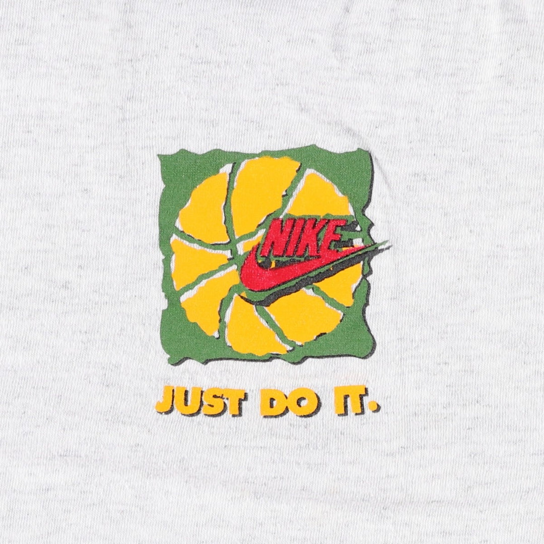 90'S Nike Silver Tag Sport Print T-Shirt, Made in Canada, Men's Size M (approx.), Vintage cotton gray type Vintage Second Hand