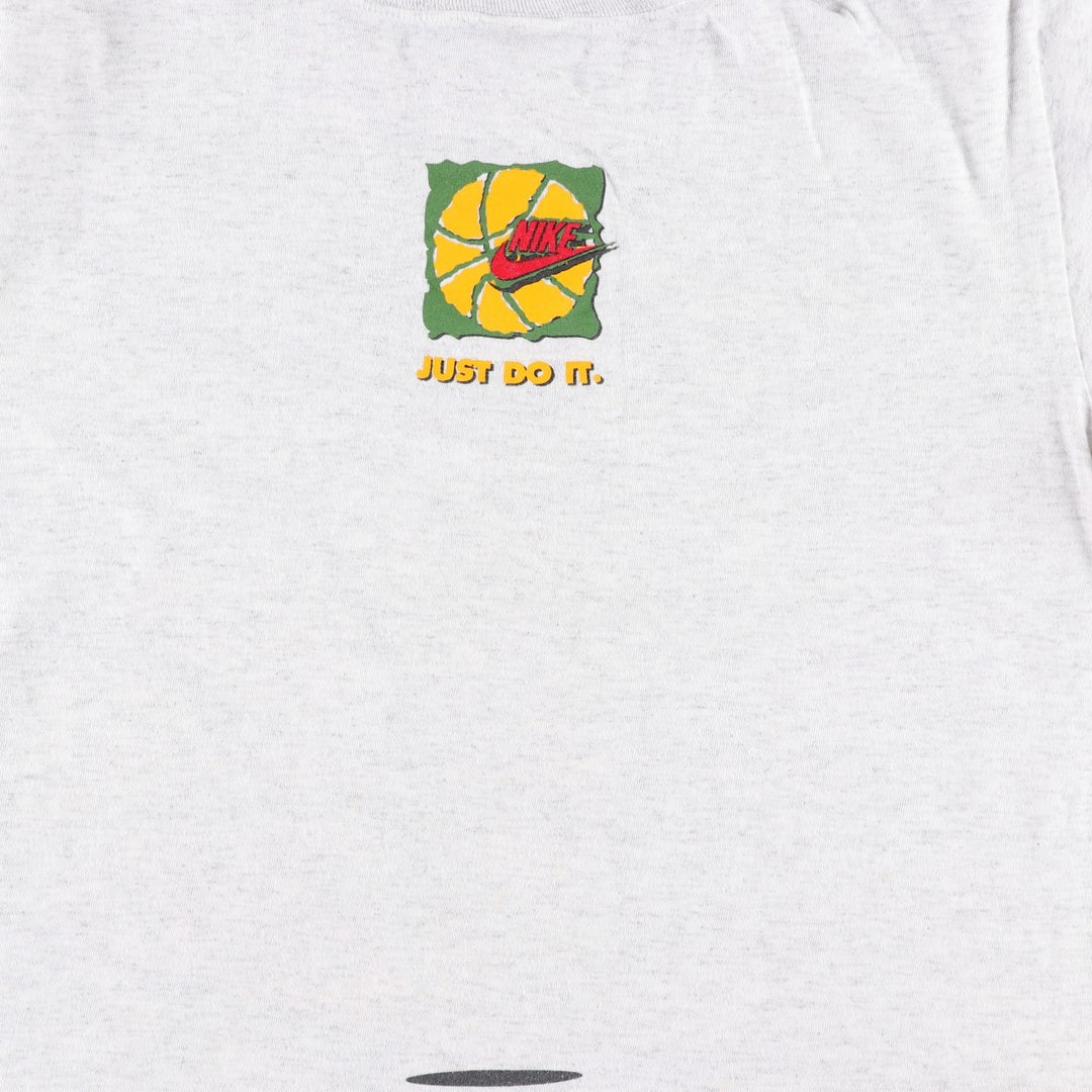 90'S Nike Silver Tag Sport Print T-Shirt, Made in Canada, Men's Size M (approx.), Vintage cotton gray type Vintage Second Hand