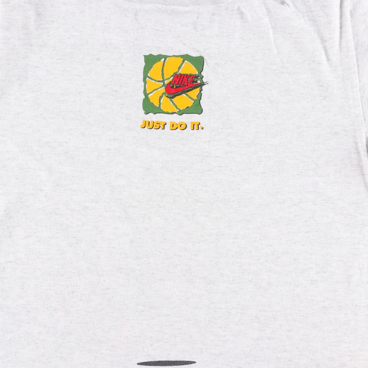 90'S Nike Silver Tag Sport Print T-Shirt, Made in Canada, Men's Size M (approx.), Vintage cotton gray type Vintage Second Hand