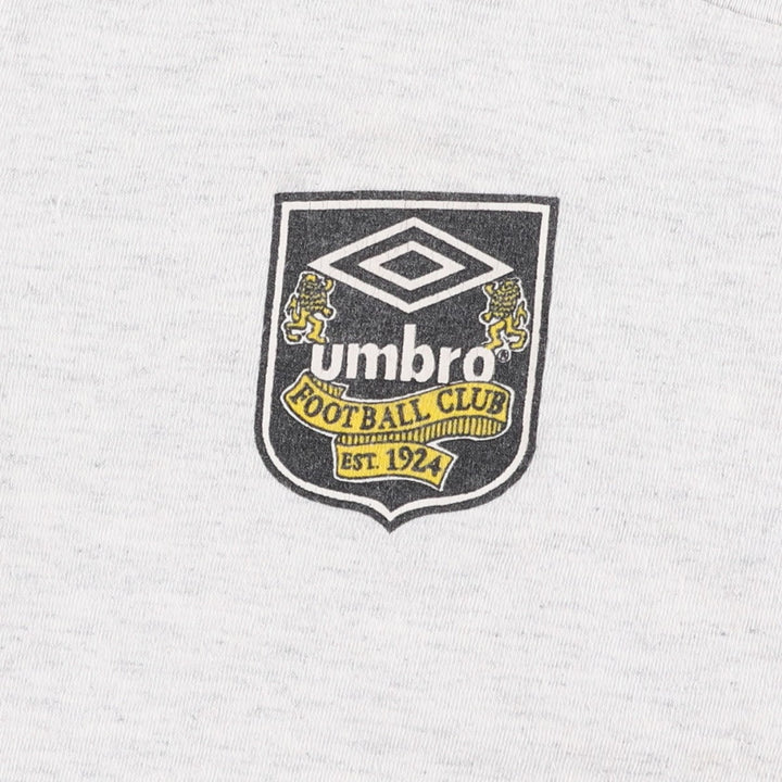 90'S Umbro Sports Print T-Shirt, Made in USA, Men's Size S (Equivalent), Vintage cotton gray type Vintage Second Hand