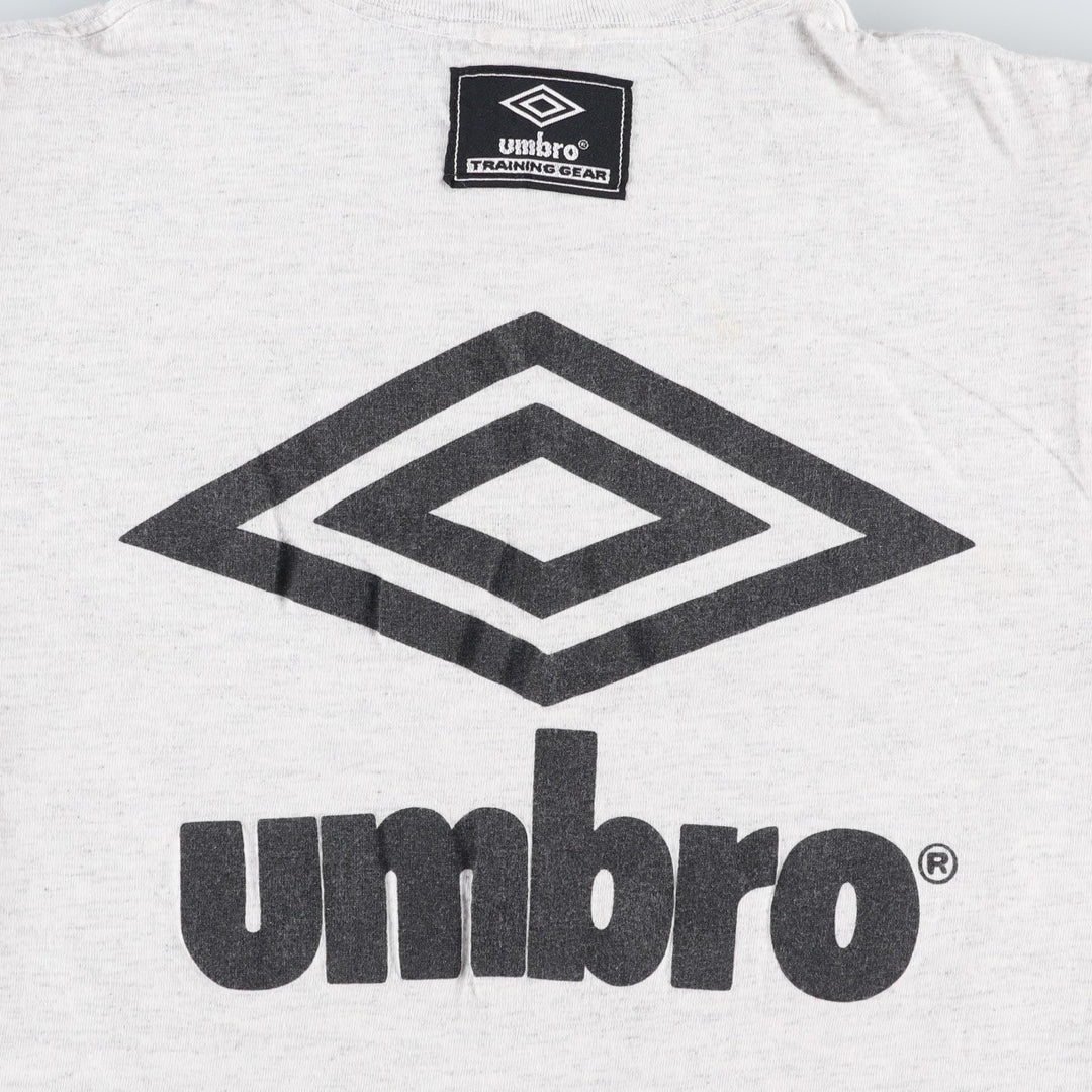 90'S Umbro Sports Print T-Shirt, Made in USA, Men's Size S (Equivalent), Vintage cotton gray type Vintage Second Hand