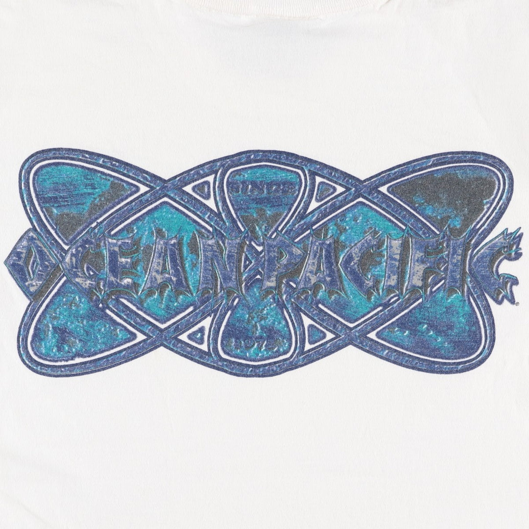 90'S Ocean Pacific surf/skate t-shirt, made in USA, men's size M equivalent, vintage. cotton white type Vintage Second Hand
