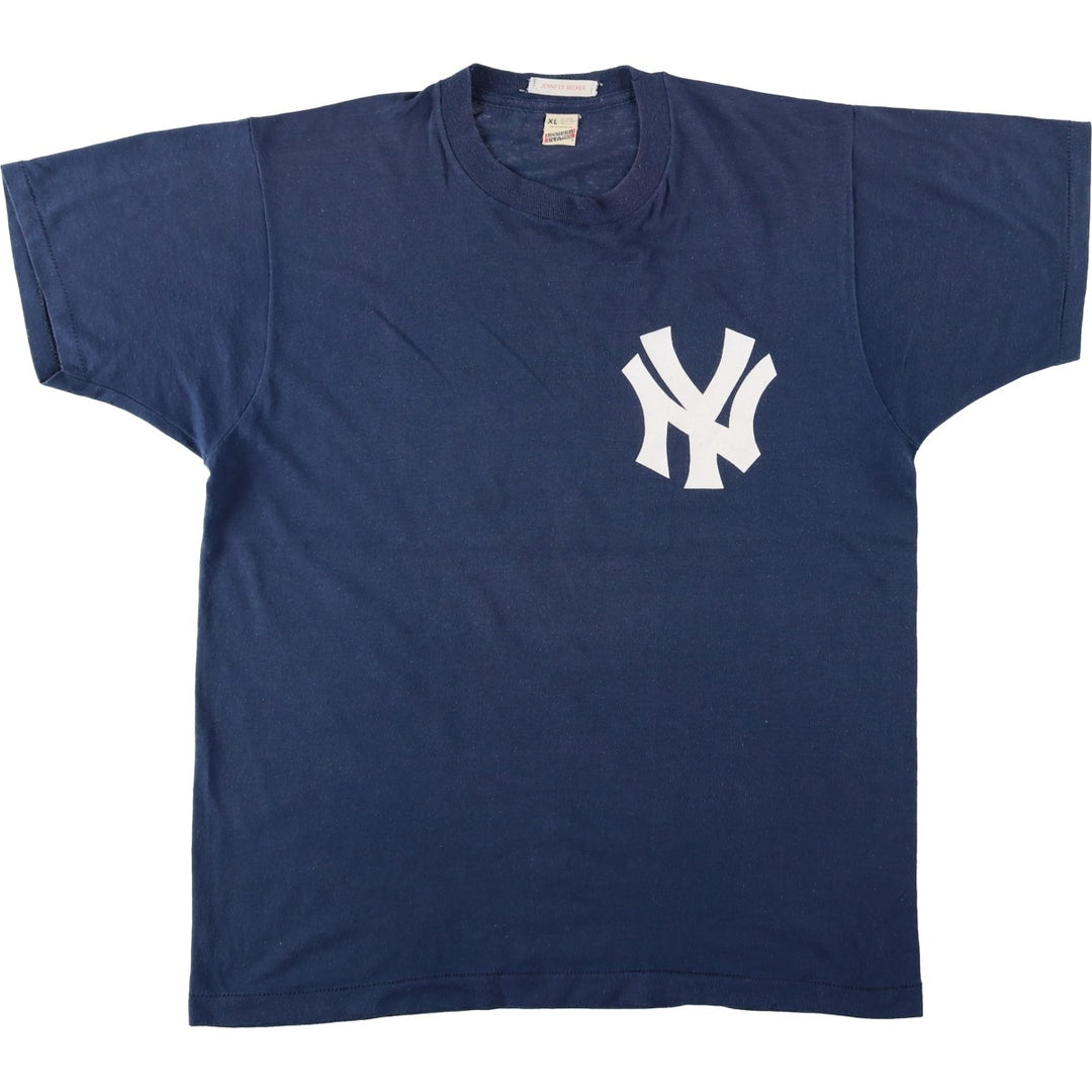 90'S Screen Stars MLB New York Yankees Sports Print T-Shirt, Made in USA, Men's XL equivalent, Vintage polyester navy blue type Vintage Second Hand