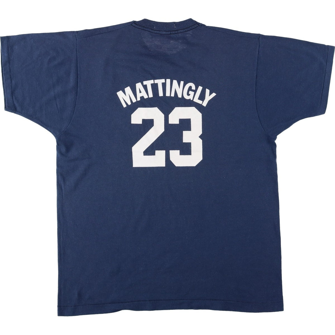 90'S Screen Stars MLB New York Yankees Sports Print T-Shirt, Made in USA, Men's XL equivalent, Vintage polyester navy blue type Vintage Second Hand
