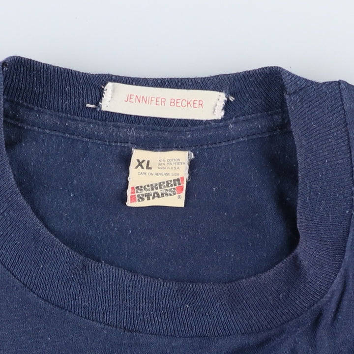 90'S Screen Stars MLB New York Yankees Sports Print T-Shirt, Made in USA, Men's XL equivalent, Vintage polyester navy blue type Vintage Second Hand