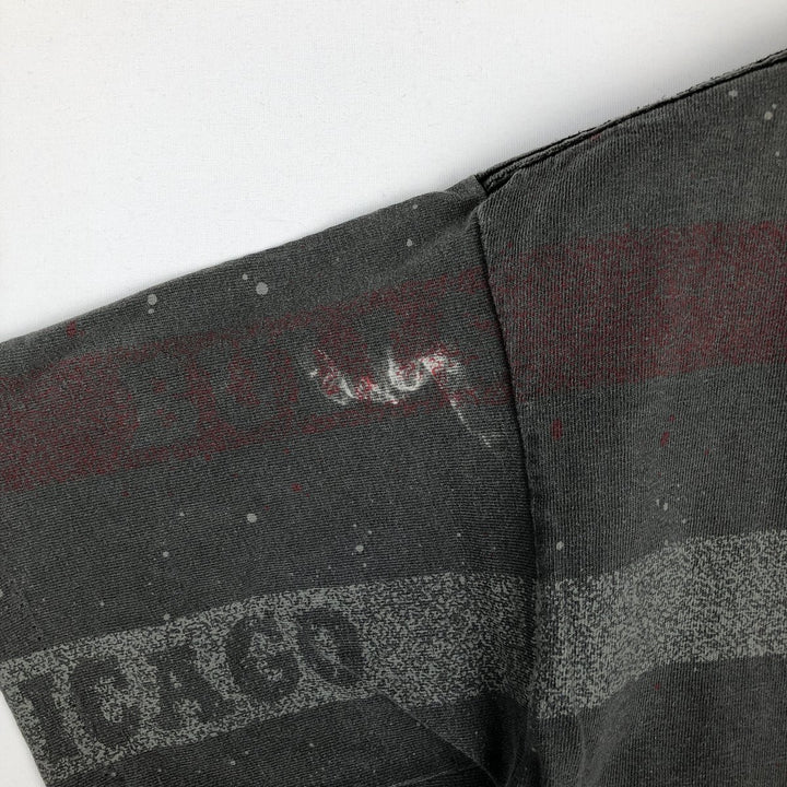 90'S SALEM SPORTSWEAR NBA Chicago Bulls sports print T-shirt, Made in USA, Men's size S equivalent, Vintage cotton gray type Vintage Second Hand