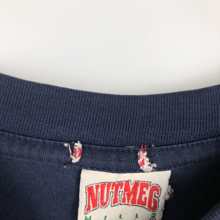 90'S NUTMEG MLB New York Yankees Looney Tunes Bugs Bunny Character Print T-Shirt cotton navy blue type Vintage Second Hand