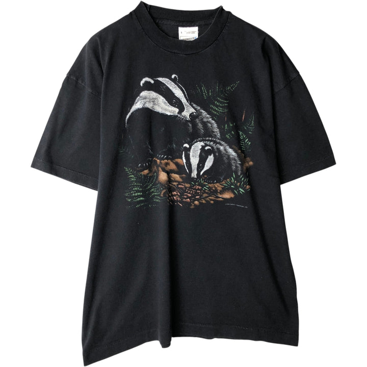 90'S Fruit of the Loom Screen Stars Animal T-shirt, Men's Size L (approx.) cotton black type Vintage Second Hand