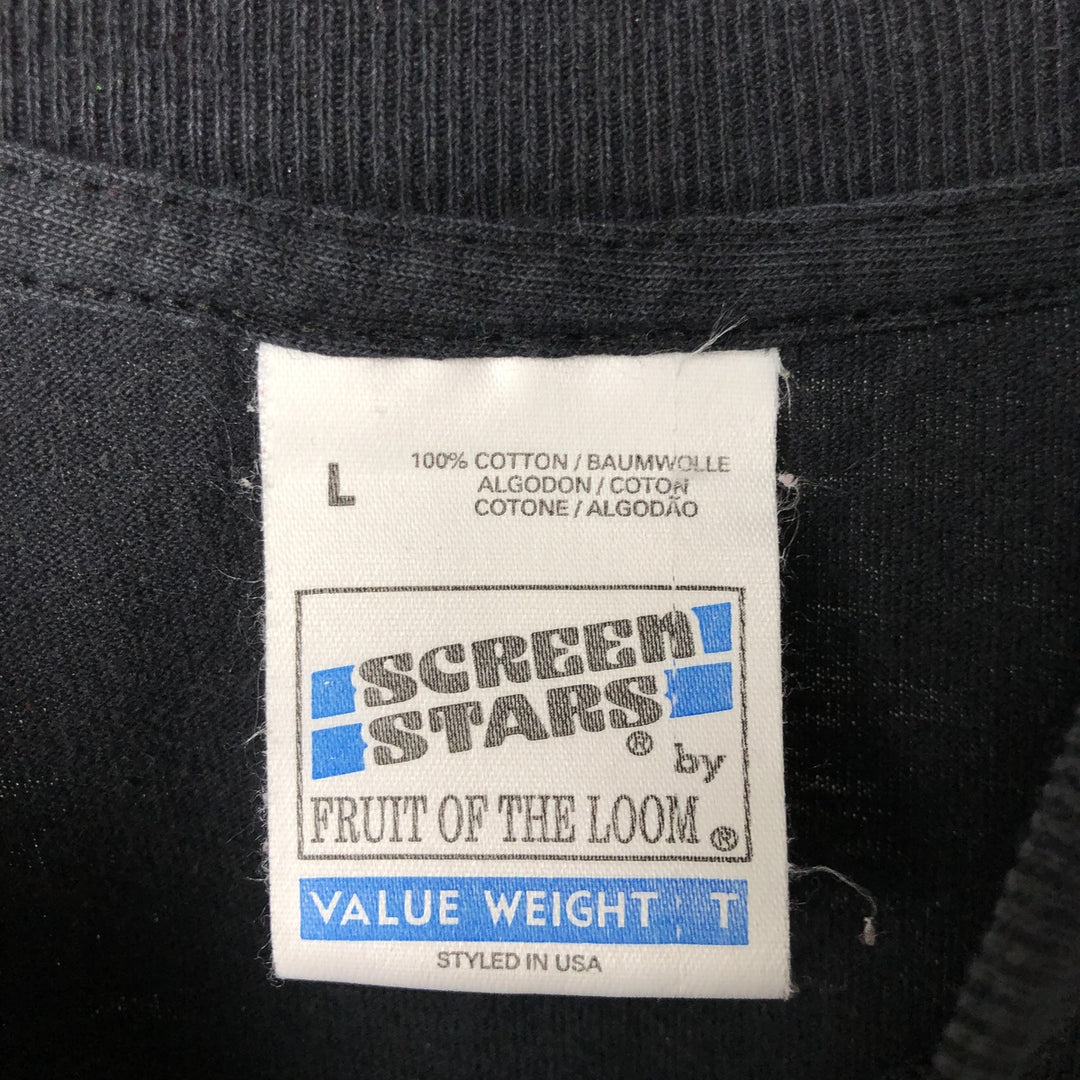 90'S Fruit of the Loom Screen Stars Animal T-shirt, Men's Size L (approx.) cotton black type Vintage Second Hand