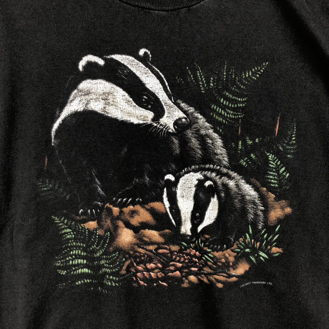 90'S Fruit of the Loom Screen Stars Animal T-shirt, Men's Size L (approx.) cotton black type Vintage Second Hand