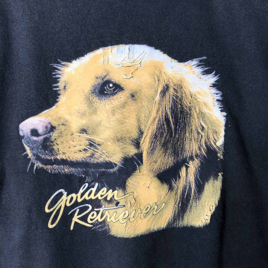 ~90'S Fruit of the Loom Dog Print Animal T-Shirt, Made in USA, Men's XL equivalent, Vintage cotton black type Vintage Second Hand