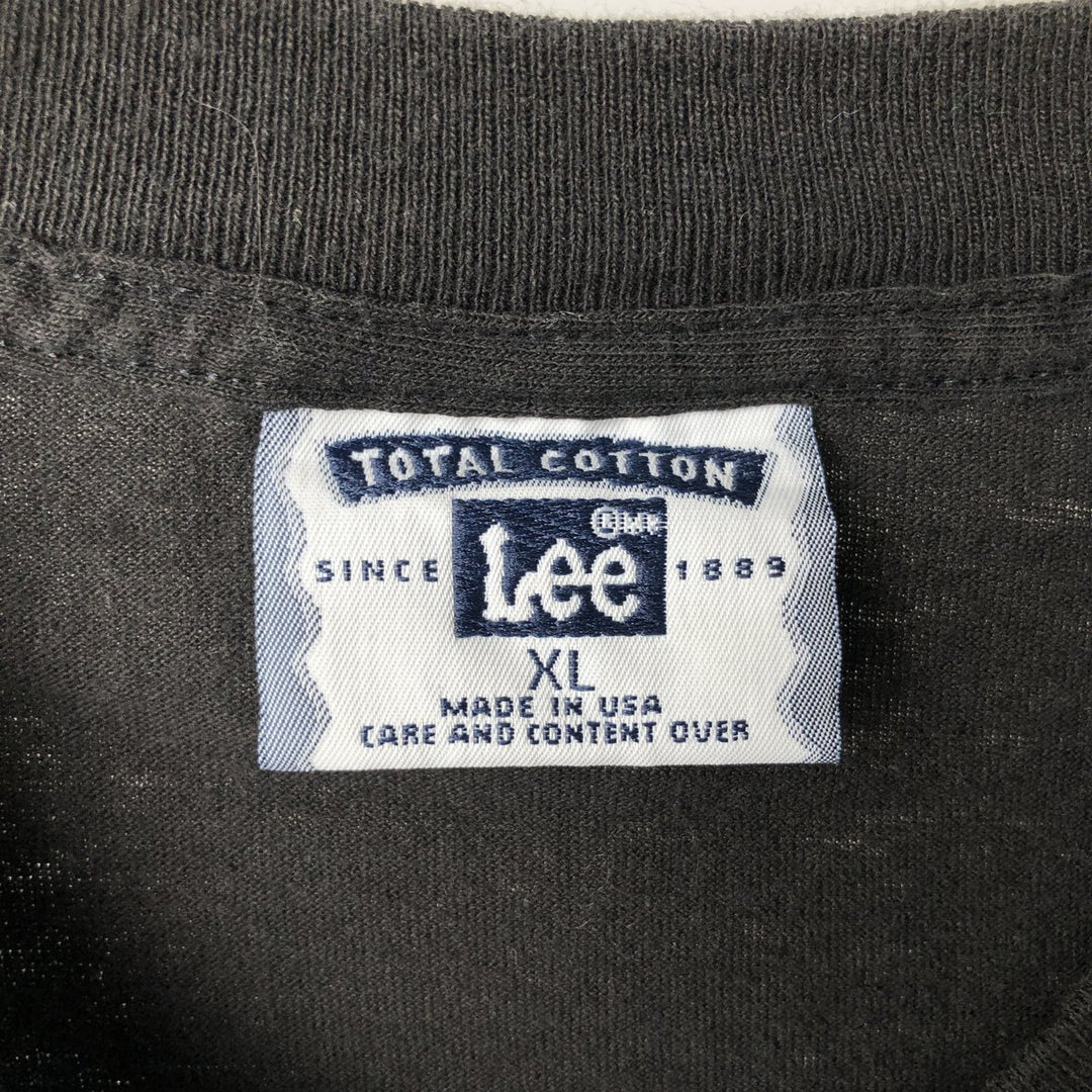 90'S Lee T-shirt, Made in USA, Men's XL equivalent, Vintage cotton black type Vintage Second Hand