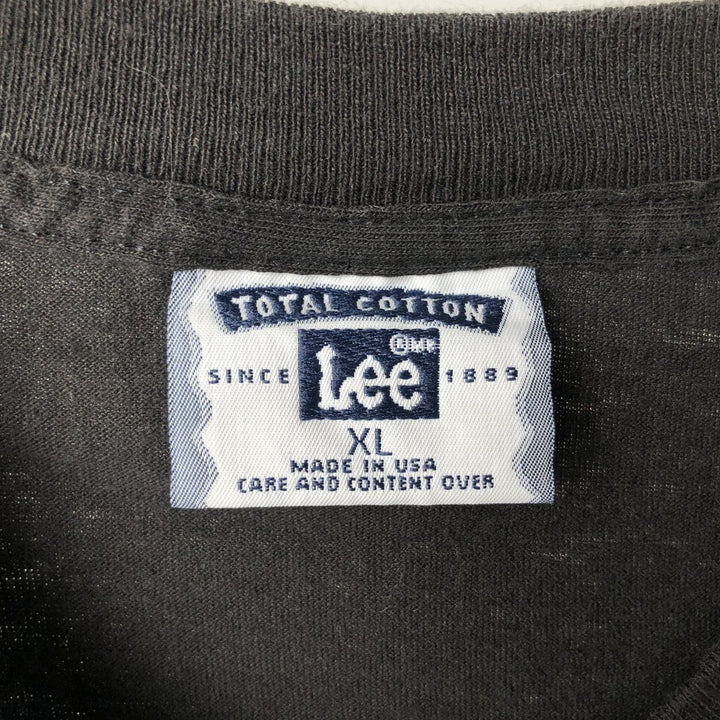 90'S Lee T-shirt, Made in USA, Men's XL equivalent, Vintage cotton black type Vintage Second Hand
