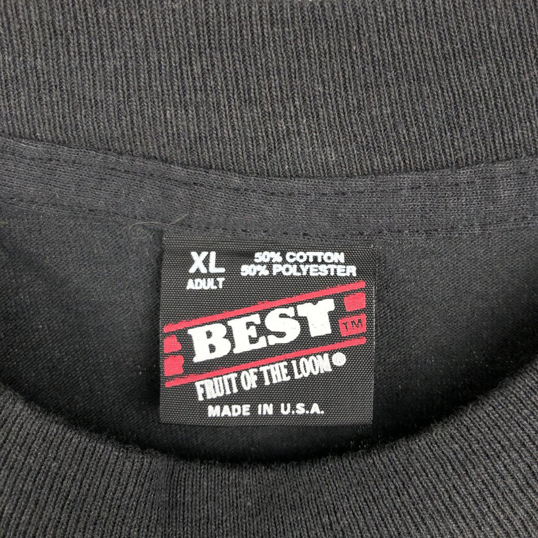 90'S Fruit of the Loom Best Printed T-shirt, Made in USA, Men's XL, Vintage cotton black type Vintage Second Hand