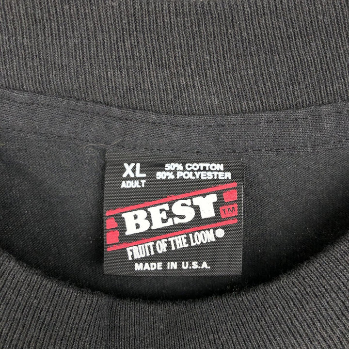 90'S Fruit of the Loom Best Printed T-shirt, Made in USA, Men's XL, Vintage cotton black type Vintage Second Hand