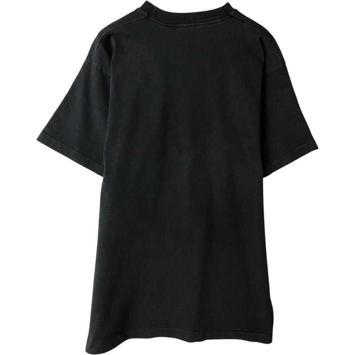 Fruit of the Loom printed t-shirt, made in the USA, men's size L equivalent, vintage. cotton black type Vintage Second Hand