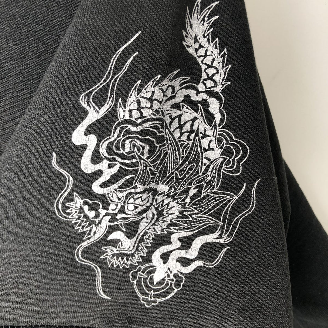 90'S Fruit of the Loom Best Dragon Pattern Print T-Shirt, Men's Size M (approx.), Vintage cotton black type Vintage Second Hand