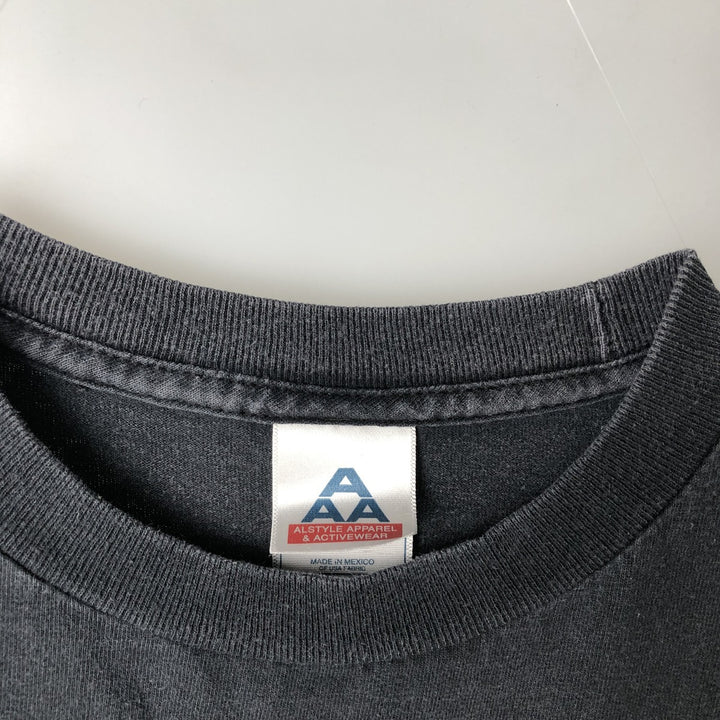 ALSTYLE Printed T-shirt, Men's Size M cotton black type Vintage Second Hand