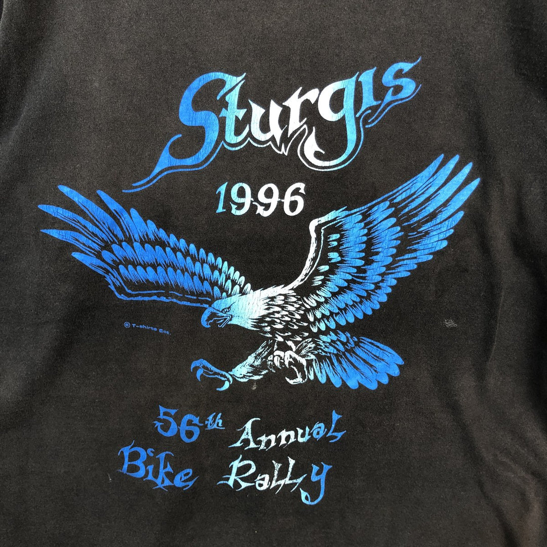 90'S Sturgis Motorcycle Rally Print T-Shirt, Men's Size M (Equivalent), Vintage unclear black type Vintage Second Hand