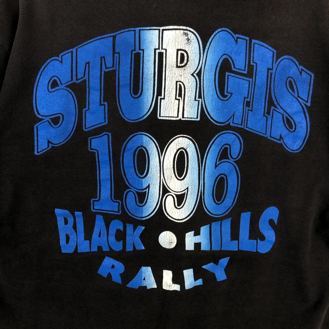 90'S Sturgis Motorcycle Rally Print T-Shirt, Men's Size M (Equivalent), Vintage unclear black type Vintage Second Hand