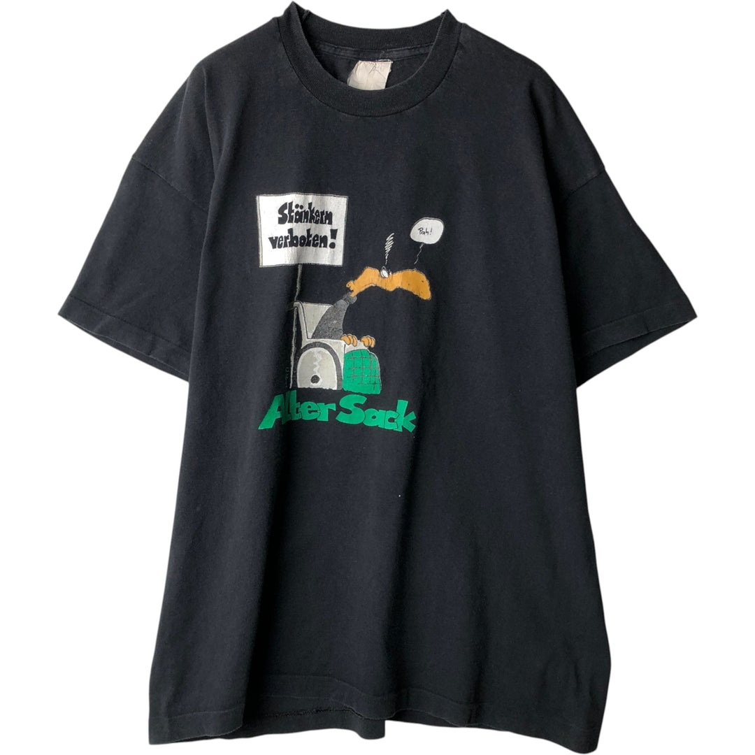 Printed T-shirt, men's size XL unclear black type Vintage Second Hand
