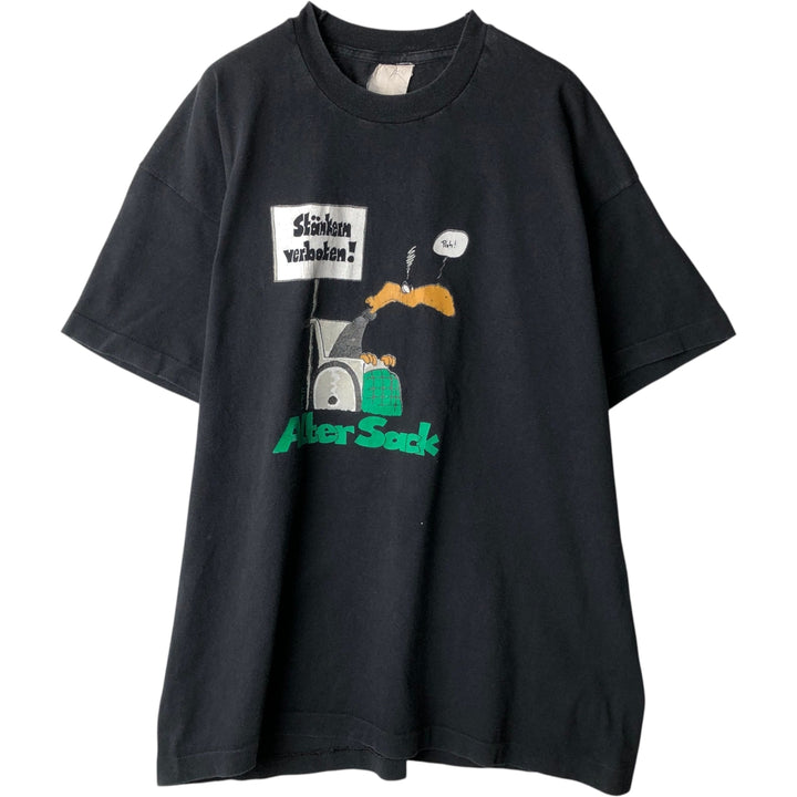 Printed T-shirt, men's size XL unclear black type Vintage Second Hand