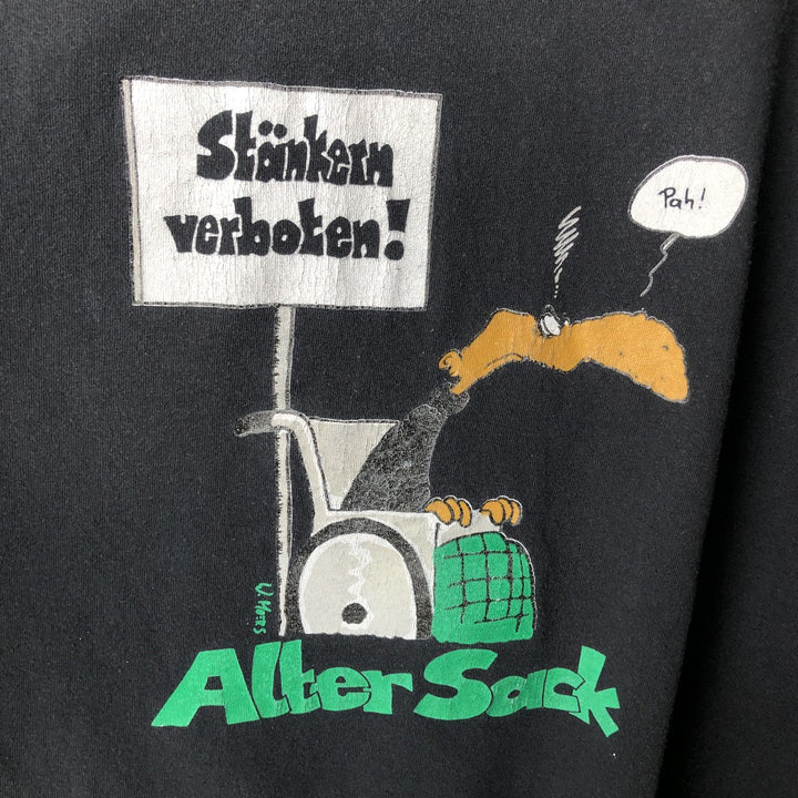 Printed T-shirt, men's size XL unclear black type Vintage Second Hand