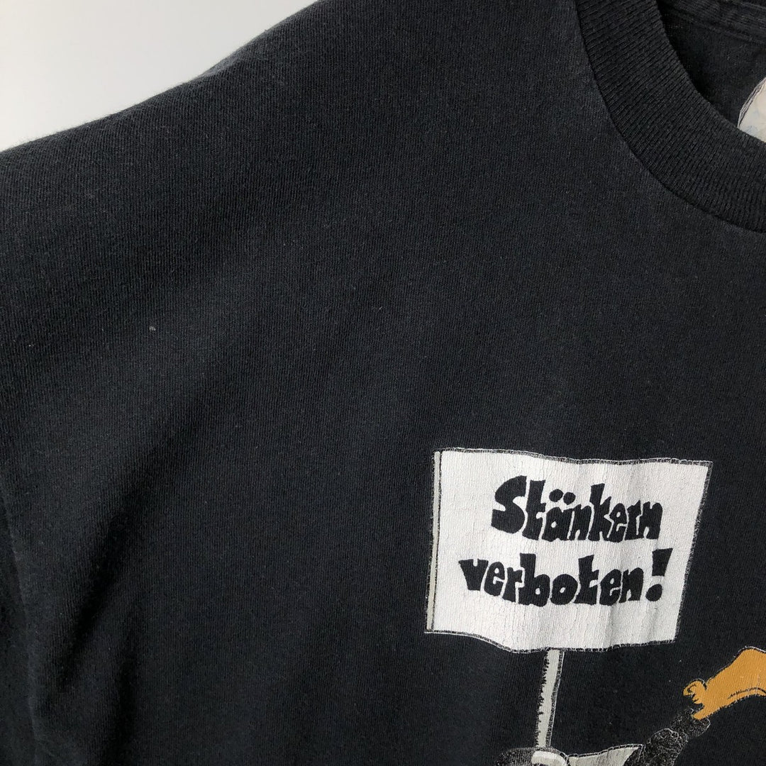Printed T-shirt, men's size XL unclear black type Vintage Second Hand
