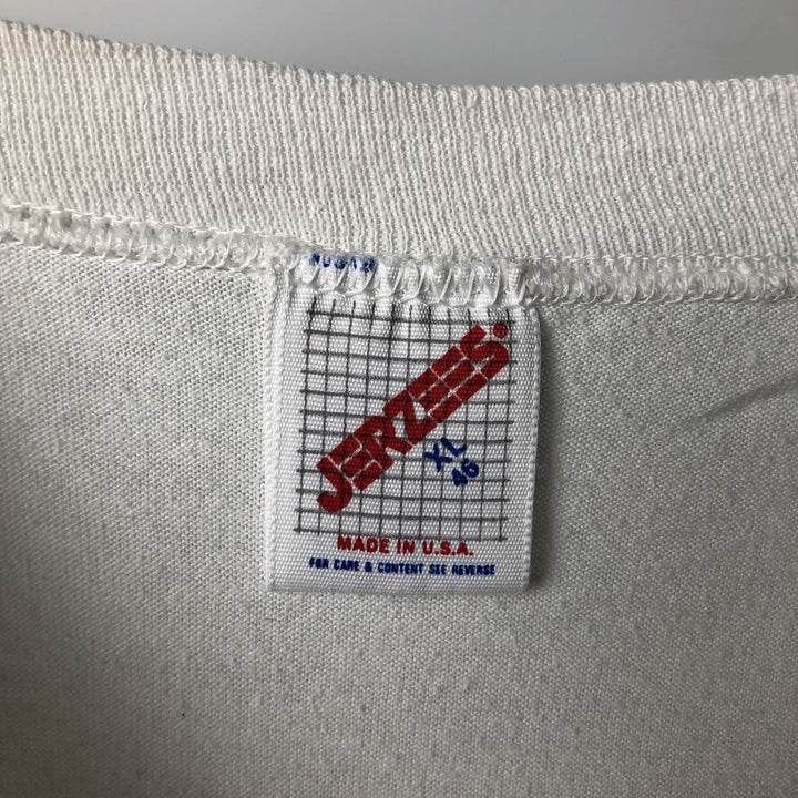 90'S Jerzees Printed T-Shirt, Made in USA, Men's XL cotton white type Vintage Second Hand