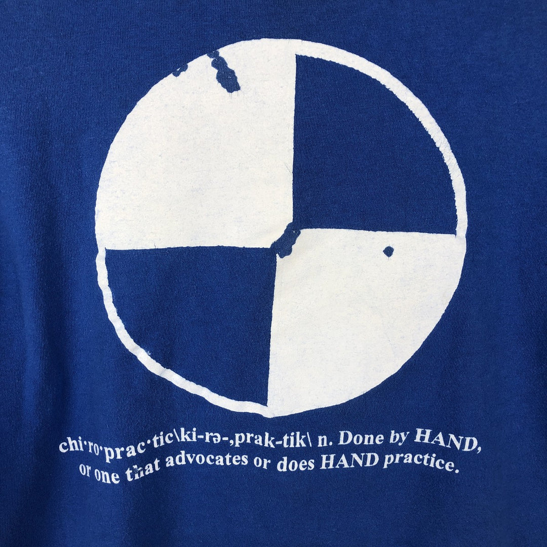 90'S Hanes BEEFY-T Printed T-shirt Made in USA Men's XL Vintage cotton blue type Vintage Second Hand