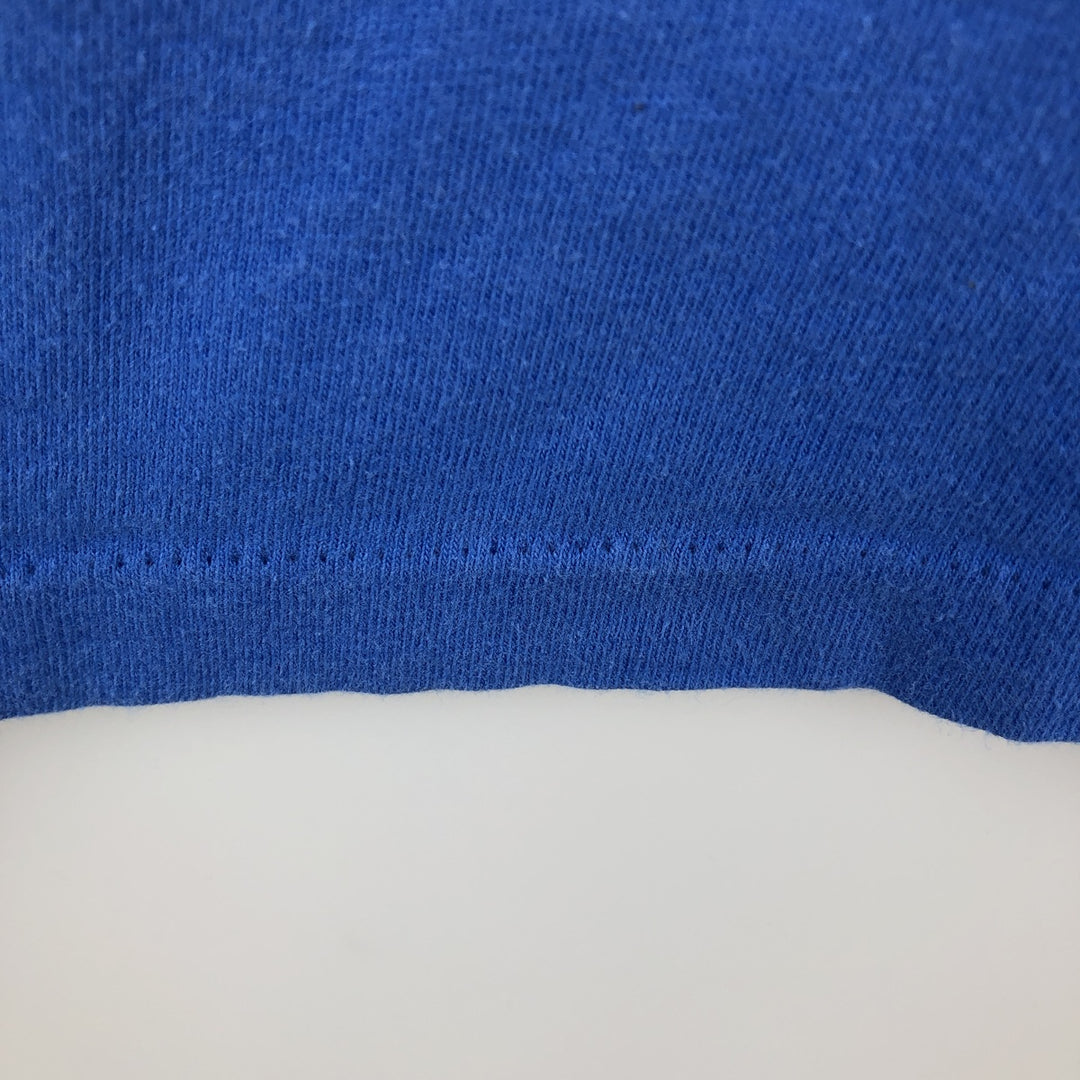 90'S Hanes BEEFY-T Printed T-shirt Made in USA Men's XL Vintage cotton blue type Vintage Second Hand