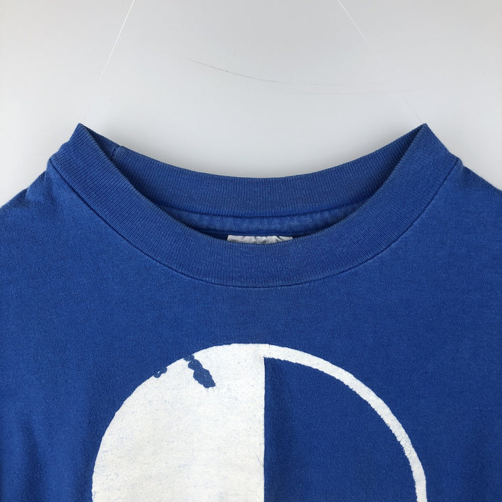 90'S Hanes BEEFY-T Printed T-shirt Made in USA Men's XL Vintage cotton blue type Vintage Second Hand