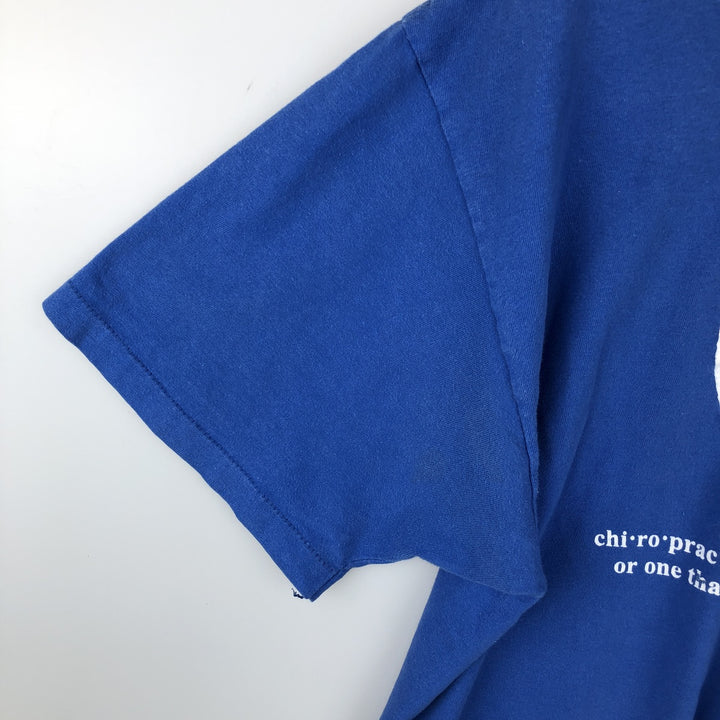 90'S Hanes BEEFY-T Printed T-shirt Made in USA Men's XL Vintage cotton blue type Vintage Second Hand