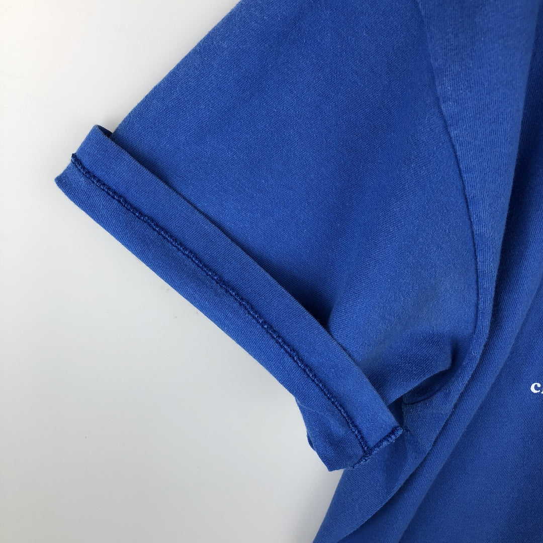 90'S Hanes BEEFY-T Printed T-shirt Made in USA Men's XL Vintage cotton blue type Vintage Second Hand