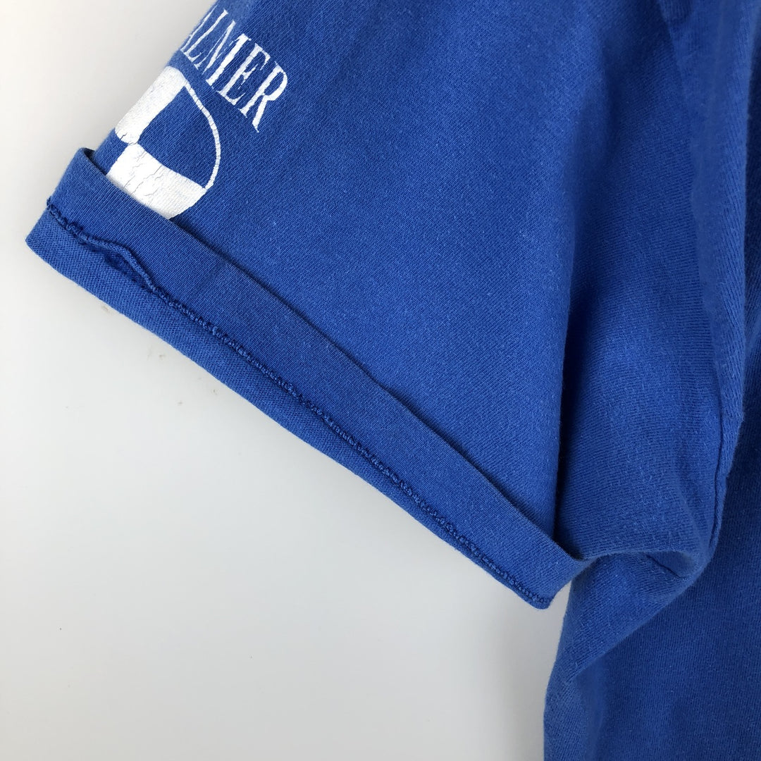 90'S Hanes BEEFY-T Printed T-shirt Made in USA Men's XL Vintage cotton blue type Vintage Second Hand