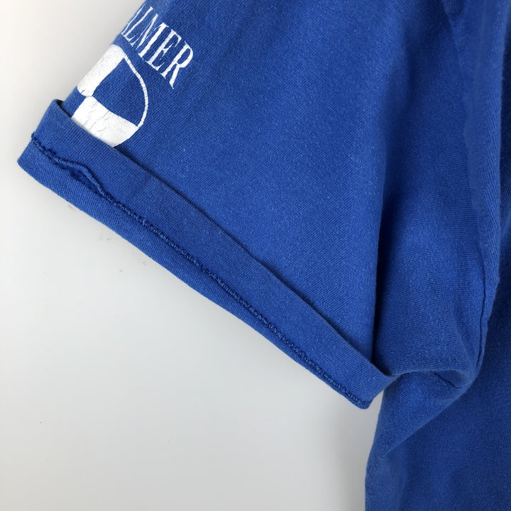 90'S Hanes BEEFY-T Printed T-shirt Made in USA Men's XL Vintage cotton blue type Vintage Second Hand