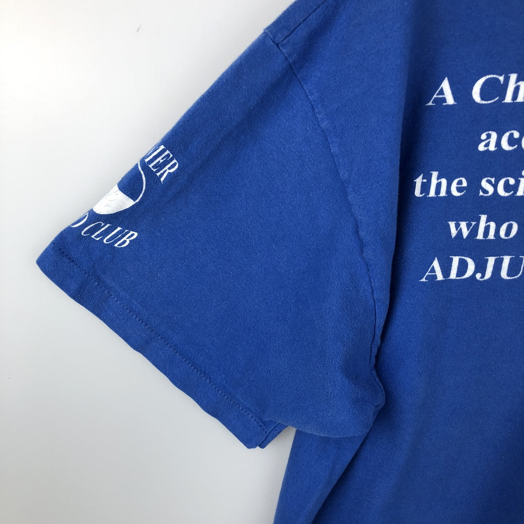 90'S Hanes BEEFY-T Printed T-shirt Made in USA Men's XL Vintage cotton blue type Vintage Second Hand