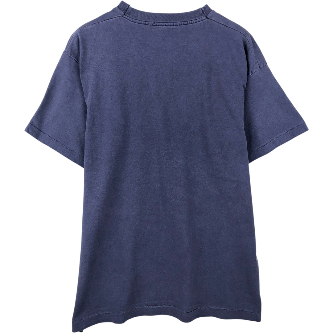 ~90'S Fruit of the Loom Print T-Shirt, Made in USA, Men's XL equivalent, Vintage cotton navy blue type Vintage Second Hand