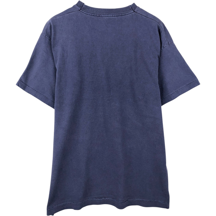 ~90'S Fruit of the Loom Print T-Shirt, Made in USA, Men's XL equivalent, Vintage cotton navy blue type Vintage Second Hand