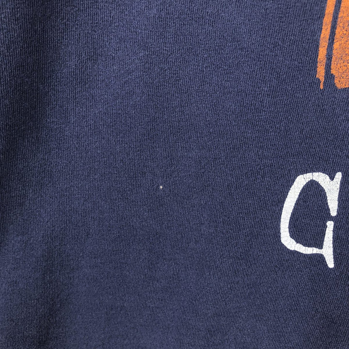 ~90'S Fruit of the Loom Print T-Shirt, Made in USA, Men's XL equivalent, Vintage cotton navy blue type Vintage Second Hand