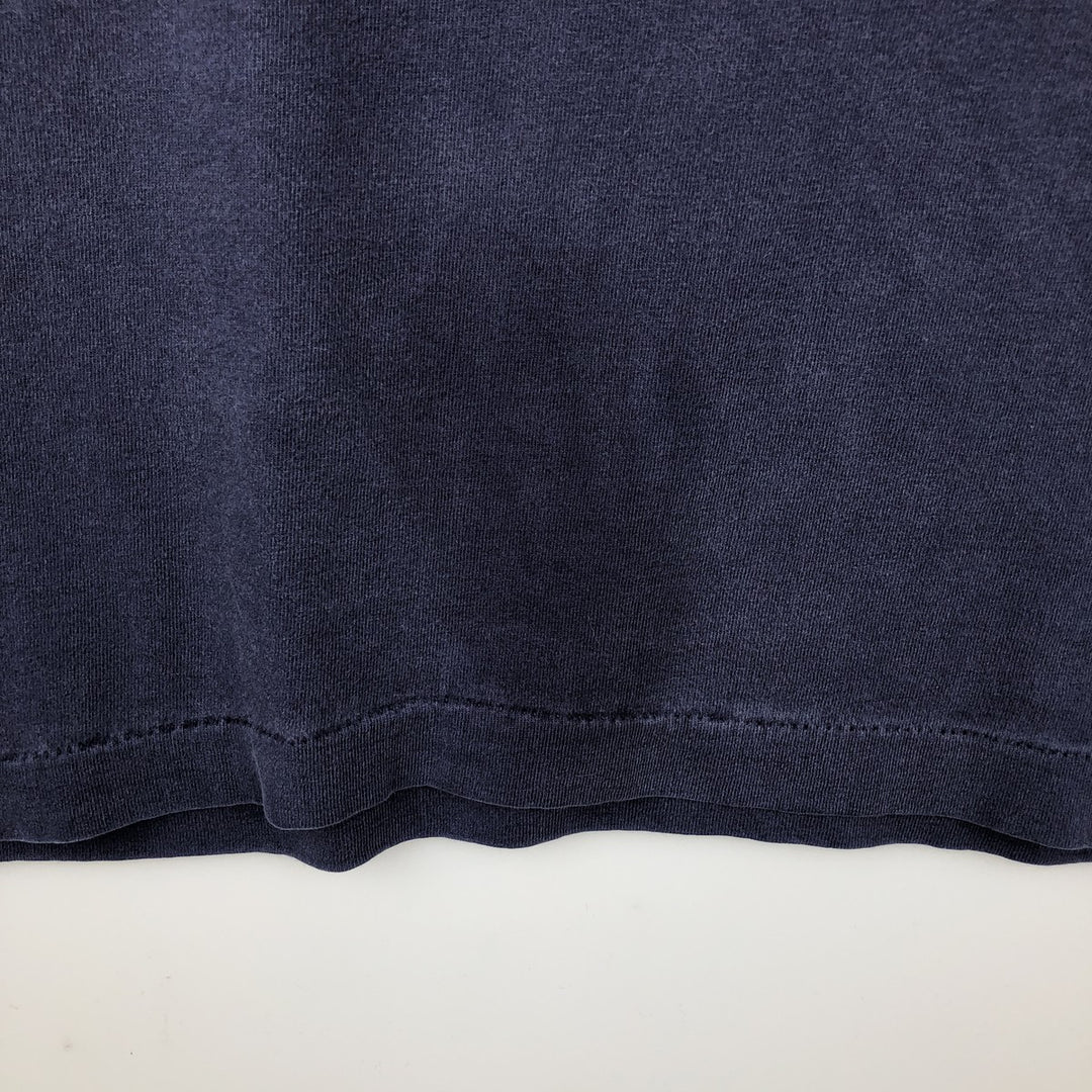 ~90'S Fruit of the Loom Print T-Shirt, Made in USA, Men's XL equivalent, Vintage cotton navy blue type Vintage Second Hand