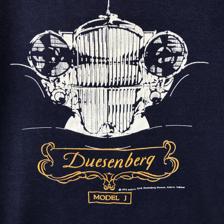 70'S Logo Seven Duesenberg Model J Advertising T-Shirt, Made in USA, Men's Size M (approx.), Vintage cotton navy blue type Vintage Second Hand