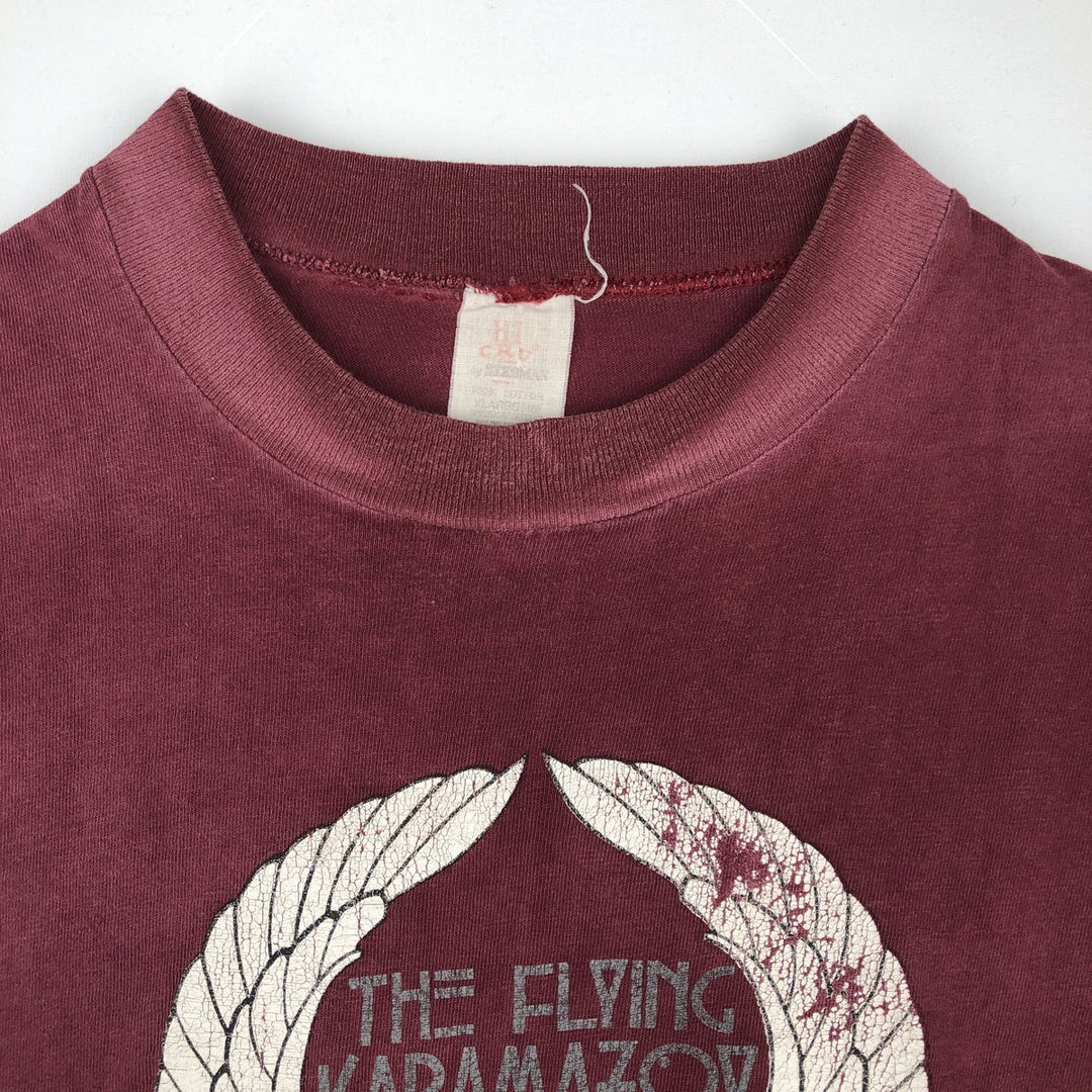~90'S STEDMAN HI CRU THE FLYING KARAMAZOV BROTHERS Print T-Shirt, Made in USA, Men's XL equivalent. cotton wine-red Vintage Second Hand