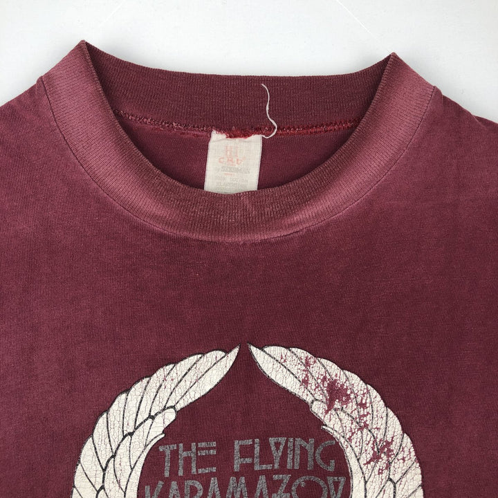 ~90'S STEDMAN HI CRU THE FLYING KARAMAZOV BROTHERS Print T-Shirt, Made in USA, Men's XL equivalent. cotton wine-red Vintage Second Hand