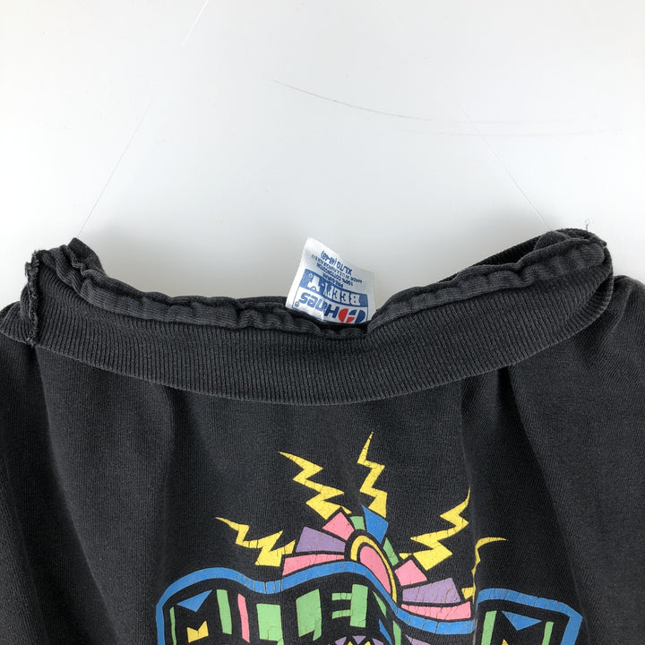 Vintage 80'S Hanes BEEFY-T Blue Tag Printed T-Shirt Made in USA Men's XL cotton black type Vintage Second Hand