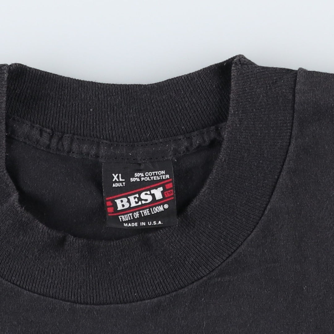90'S Fruit of the Loom Best Printed T-shirt, Made in USA, Men's XL, Vintage cotton black type Vintage Second Hand