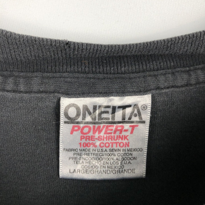 80'S ONEITA POWER-T Print T-Shirt, Men's Size L (Equivalent), Vintage cotton Charcoal Vintage Second Hand