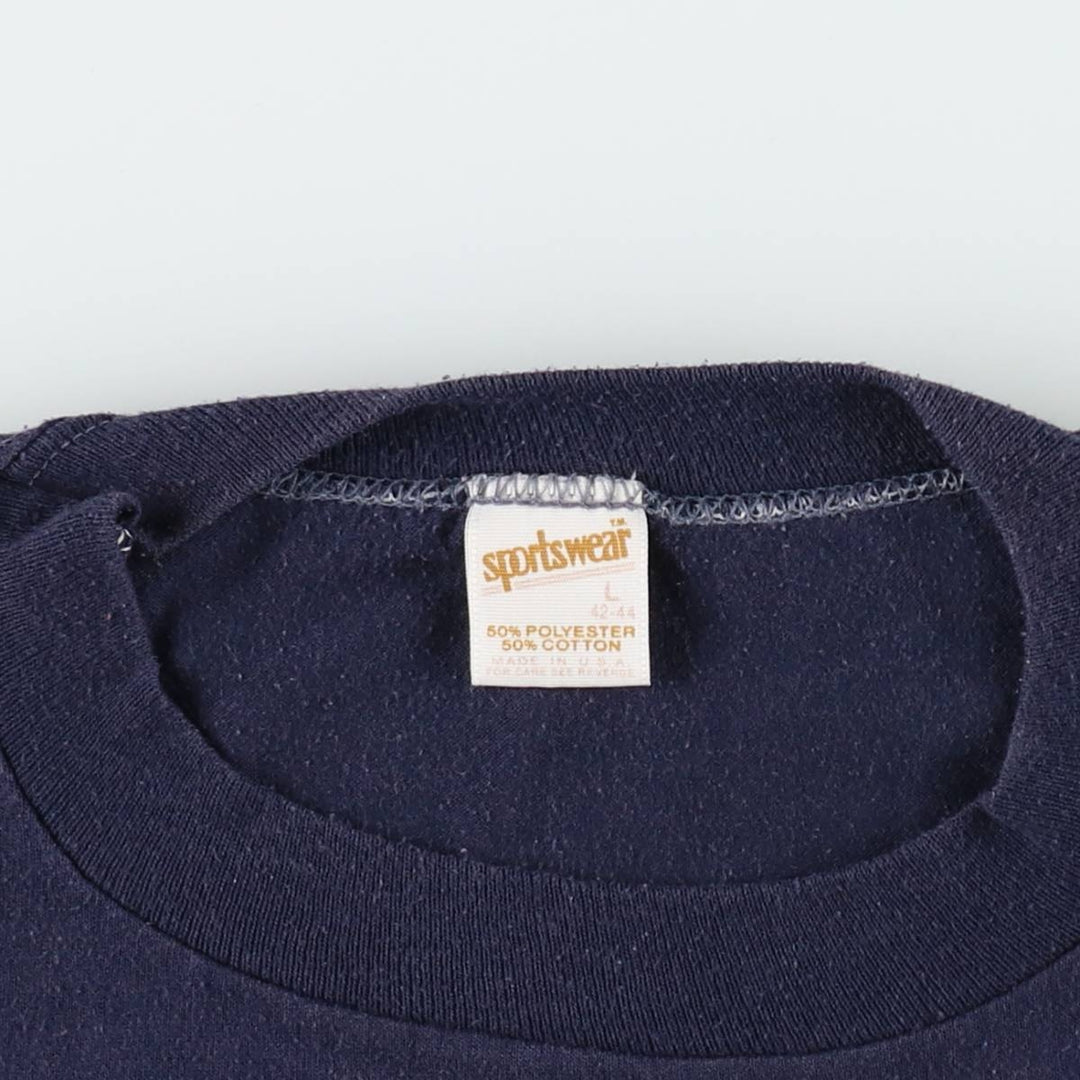 ~90'S Sportswear Scott's Tackle Shop Print T-Shirt, Made in USA, Men's Size L (approx.), Vintage polyester navy blue type Vintage Second Hand